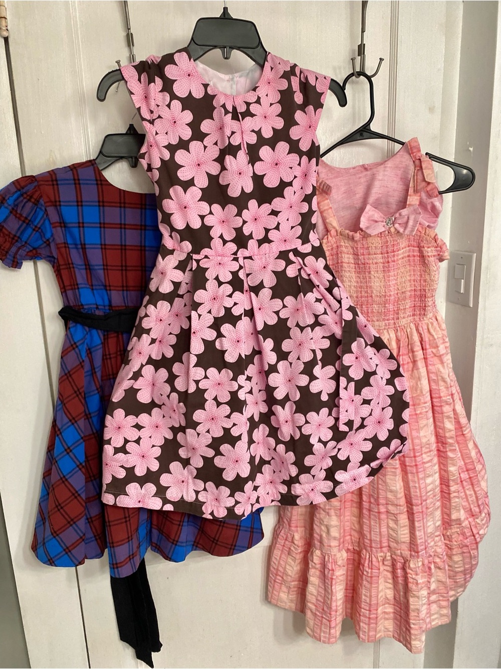 Girls Brown Dress with Pink Floral Print - Brand Not Specified